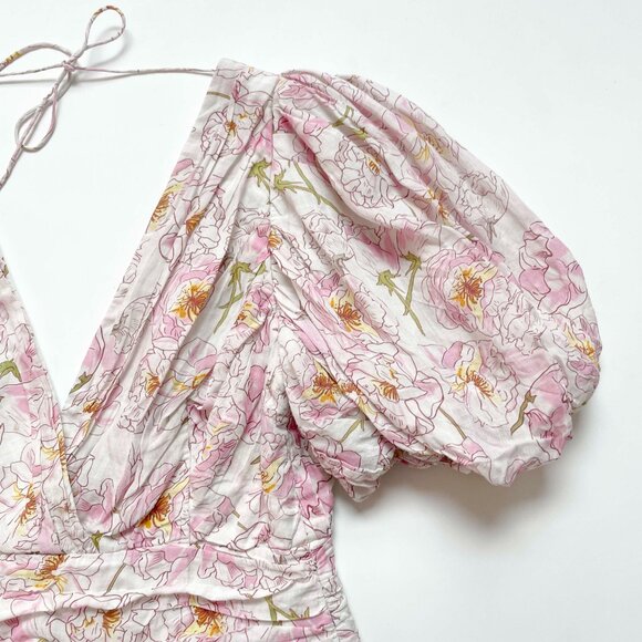 Sau Lee Posey Dress Floral Ruched Size 10 - Picture 7 of 15